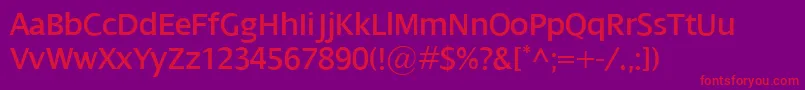 Dialog Font – Red Fonts on Purple Background