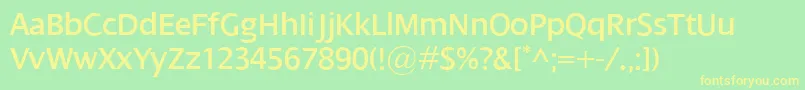 Dialog Font – Yellow Fonts on Green Background