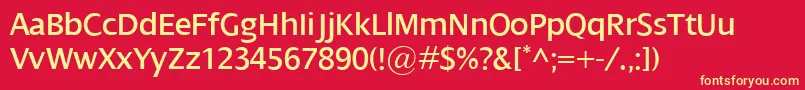 Dialog Font – Yellow Fonts on Red Background