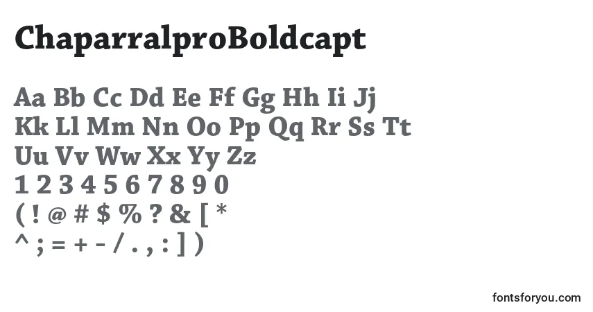 Fuente ChaparralproBoldcapt - alfabeto, números, caracteres especiales