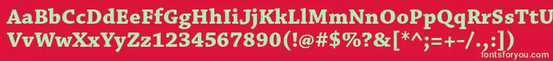 フォントChaparralproBoldcapt – 赤い背景に緑の文字