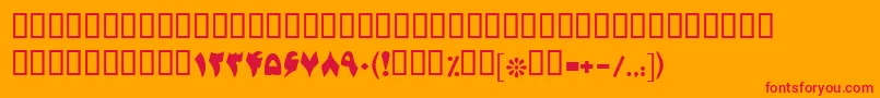 Fonte BJadidBold – fontes vermelhas em um fundo laranja