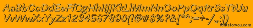LinearshItalic-Schriftart – Schwarze Schriften auf orangefarbenem Hintergrund