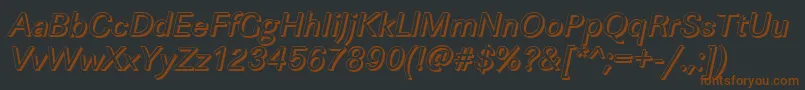 LinearshItalic-Schriftart – Braune Schriften auf schwarzem Hintergrund
