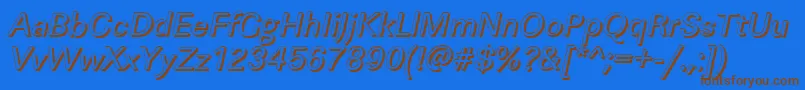 LinearshItalic Font – Brown Fonts on Blue Background