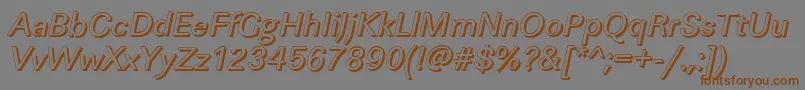 Fonte LinearshItalic – fontes marrons em um fundo cinza