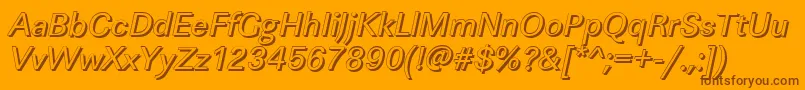 Więcej informacji o czcionce LinearshItalic Czcionka LinearshItalic – brązowe czcionki na pomarańczowym tle