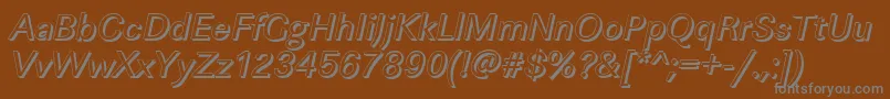 LinearshItalic-Schriftart – Graue Schriften auf braunem Hintergrund