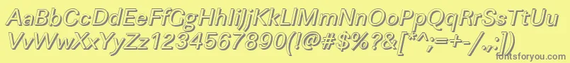 LinearshItalic-Schriftart – Graue Schriften auf gelbem Hintergrund