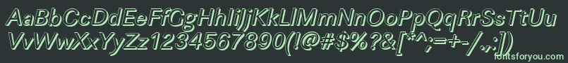 LinearshItalic Font – Green Fonts on Black Background