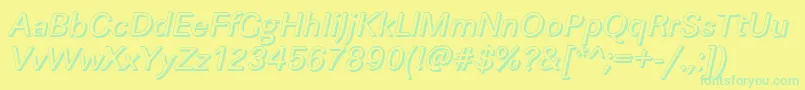 LinearshItalic Font – Green Fonts on Yellow Background