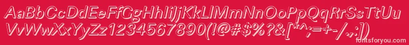 LinearshItalic Font – Pink Fonts on Red Background