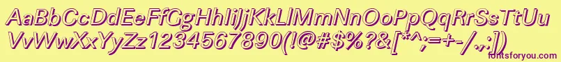 LinearshItalic Font – Purple Fonts on Yellow Background