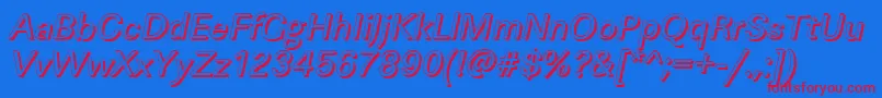Weitere Informationen zur LinearshItalic-Schriftart LinearshItalic-Schriftart – Rote Schriften auf blauem Hintergrund
