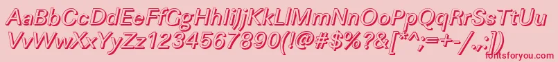 Fonte LinearshItalic – fontes vermelhas em um fundo rosa