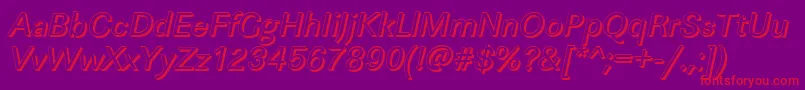 LinearshItalic-fontti – punaiset fontit violetilla taustalla