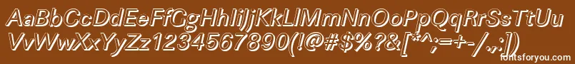 Czcionka LinearshItalic – białe czcionki na brązowym tle