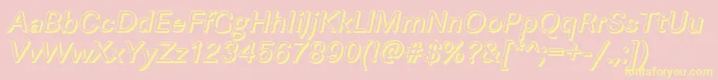 LinearshItalic Font – Yellow Fonts on Pink Background