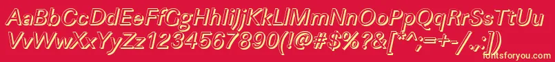 Шрифт LinearshItalic – жёлтые шрифты на красном фоне