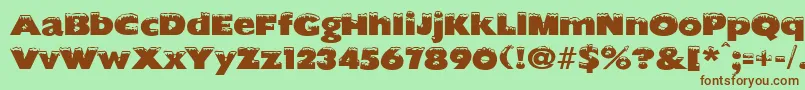 ChilledRegular Font – Brown Fonts on Green Background