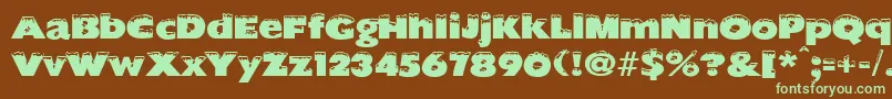 ChilledRegular Font – Green Fonts on Brown Background