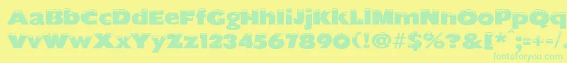 ChilledRegular Font – Green Fonts on Yellow Background