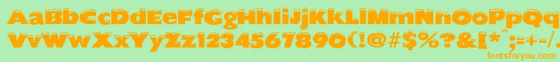 ChilledRegular-Schriftart – Orangefarbene Schriften auf grünem Hintergrund