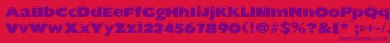 ChilledRegular Font – Purple Fonts on Red Background