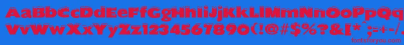 ChilledRegular Font – Red Fonts on Blue Background