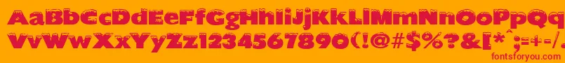 ChilledRegular Font – Red Fonts on Orange Background