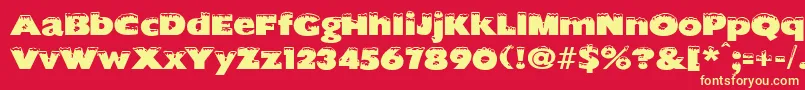 ChilledRegular Font – Yellow Fonts on Red Background