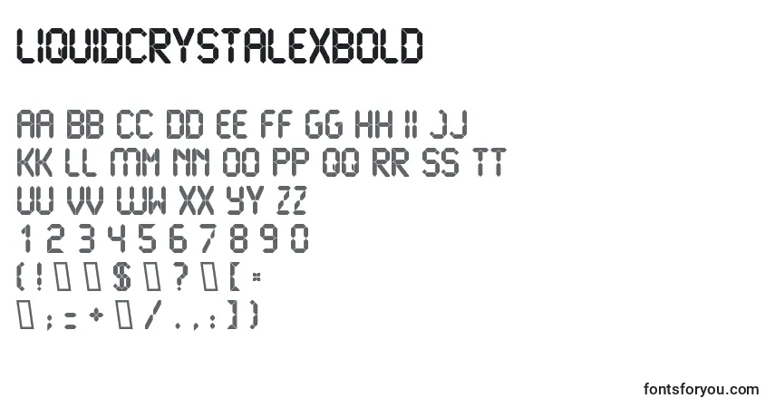 Schriftart LiquidcrystalExbold – Alphabet, Zahlen, spezielle Symbole