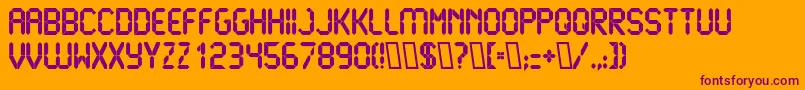 LiquidcrystalExbold-Schriftart – Violette Schriften auf orangefarbenem Hintergrund