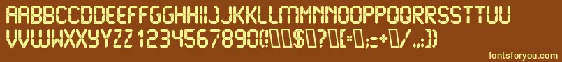 LiquidcrystalExbold-fontti – keltaiset fontit ruskealla taustalla