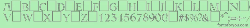 Weitere Informationen zur Akropolis-Schriftart Akropolis-Schriftart – Graue Schriften auf grünem Hintergrund