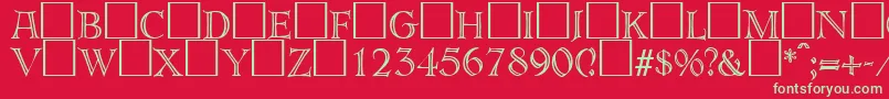 Akropolis Font – Green Fonts on Red Background
