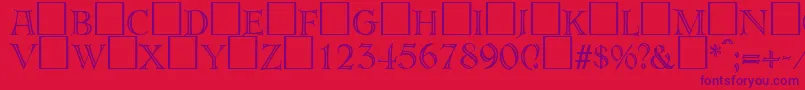 Akropolis-Schriftart – Violette Schriften auf rotem Hintergrund