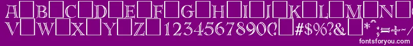 Weitere Informationen zur Akropolis-Schriftart Akropolis-Schriftart – Weiße Schriften auf violettem Hintergrund