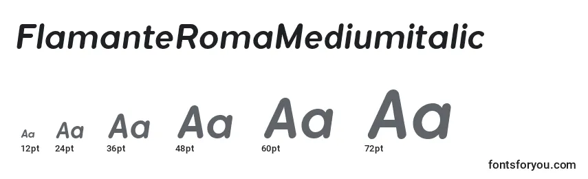 Größen der Schriftart FlamanteRomaMediumitalic