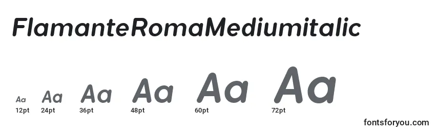 Tamaños de fuente FlamanteRomaMediumitalic