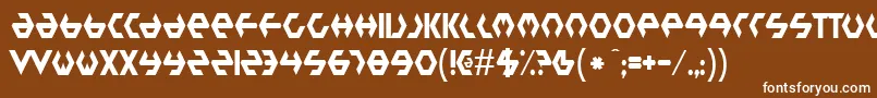 フォントPlasticb – 茶色の背景に白い文字