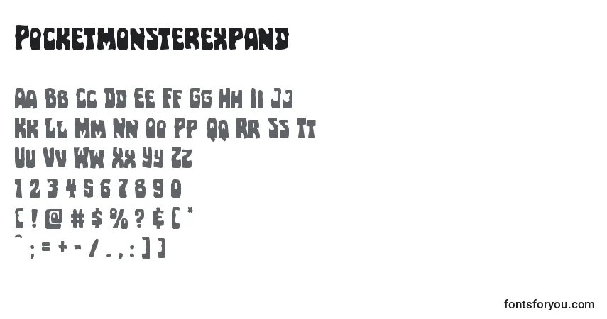 Шрифт Pocketmonsterexpand – алфавит, цифры, специальные символы