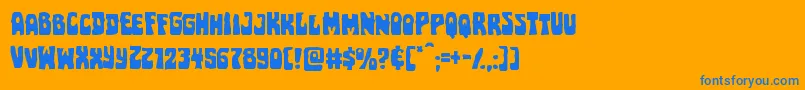 Pocketmonsterexpand Font – Blue Fonts on Orange Background