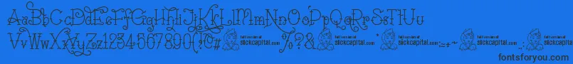 フォントSailoretteTattoo – 黒い文字の青い背景