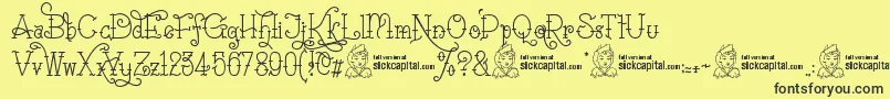 SailoretteTattoo Font – Black Fonts on Yellow Background