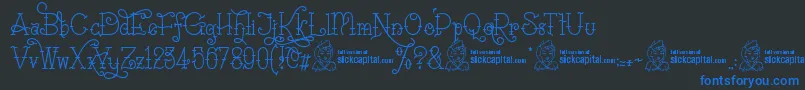 SailoretteTattoo Font – Blue Fonts on Black Background