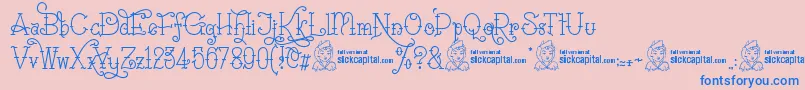 SailoretteTattoo Font – Blue Fonts on Pink Background