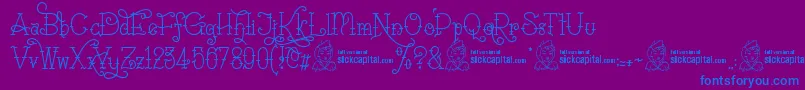 フォントSailoretteTattoo – 紫色の背景に青い文字