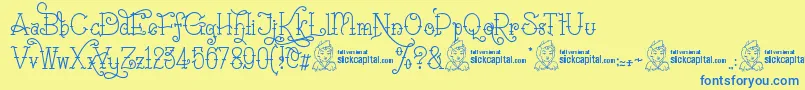 SailoretteTattoo Font – Blue Fonts on Yellow Background