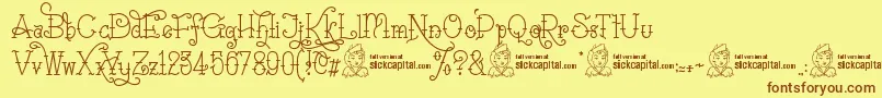 SailoretteTattoo Font – Brown Fonts on Yellow Background